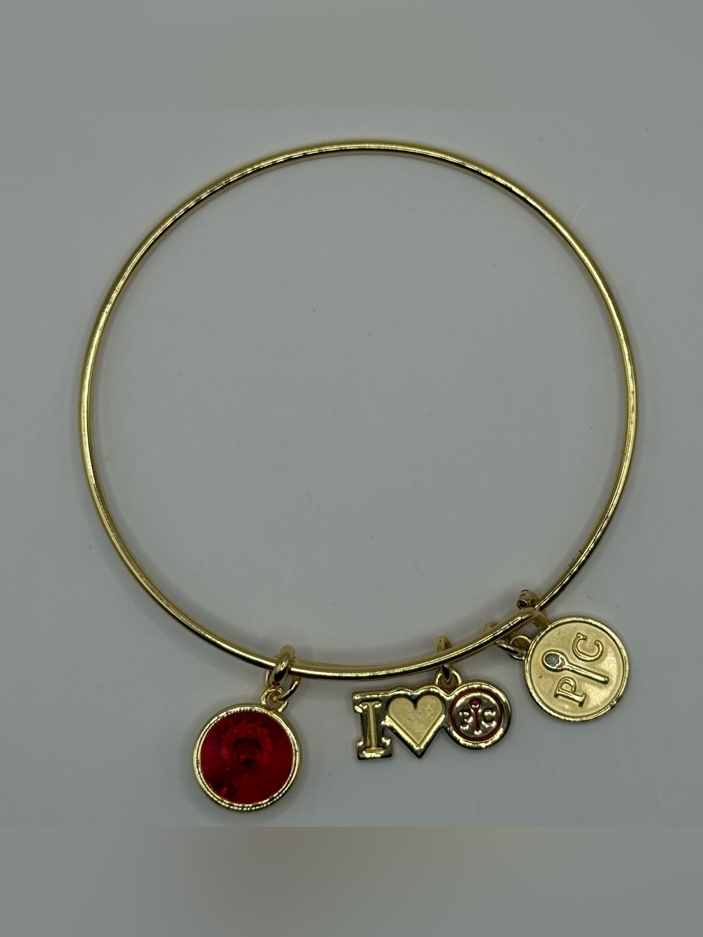 I Love Pampered Chef Gold Charm Bangle Bracelet - Picture 2 of 5